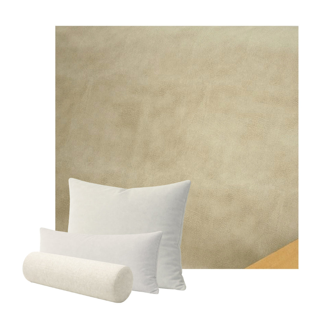 Light Tan Faux Leather Custom Pillow Cover