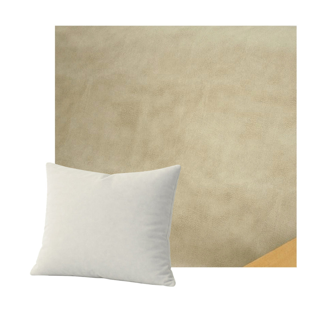 Light Tan Faux Leather Throw Pillow