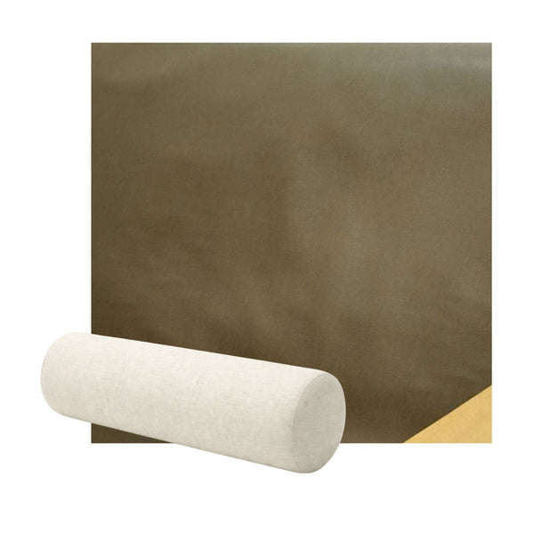 Rich Brown Faux Leather Bolster Pillow