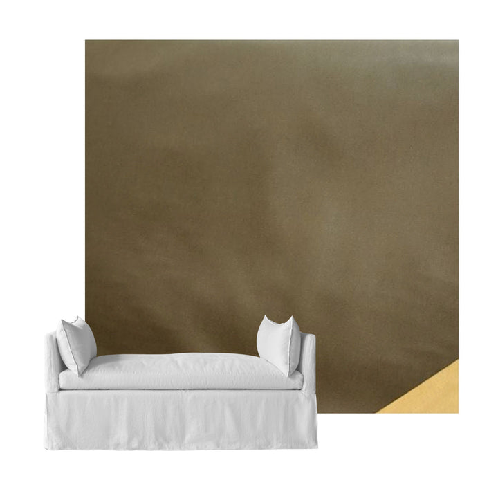 Rich Brown Faux Leather Custom Daybed Cover