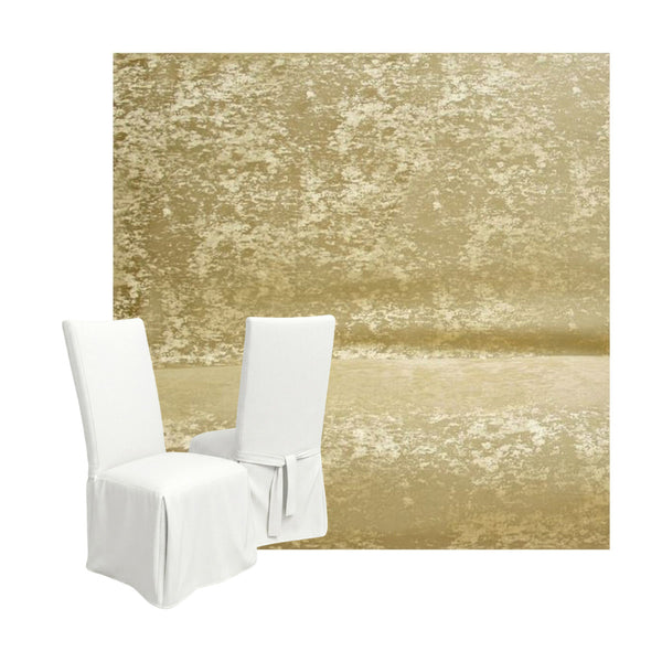 Textured Gold Custom Dining Chair Cover