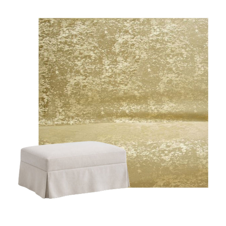 Textured Gold Custom Ottoman Slipcover