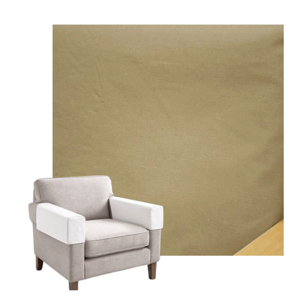 Solid Khaki Linen Custom Armrest Cover