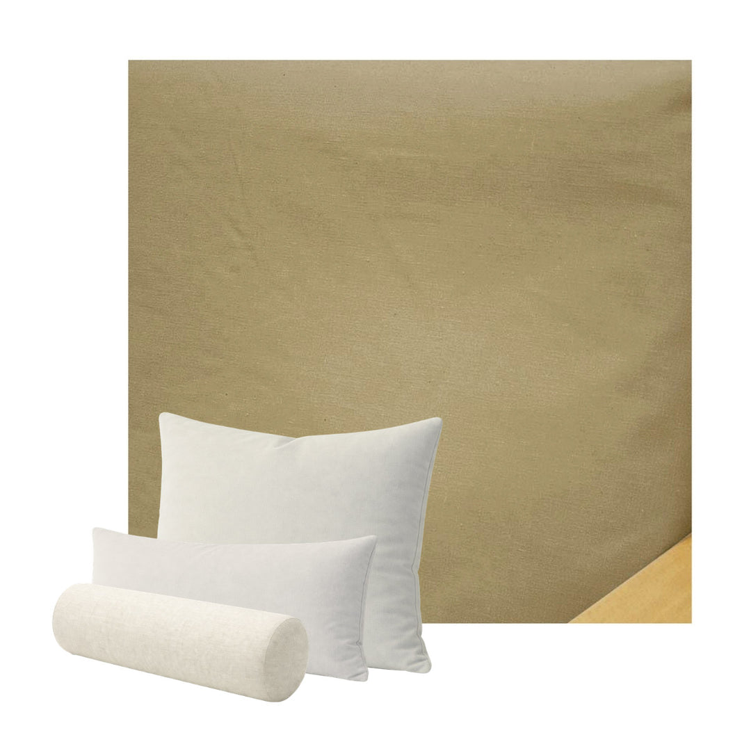 Solid Khaki Linen Custom Pillow Cover