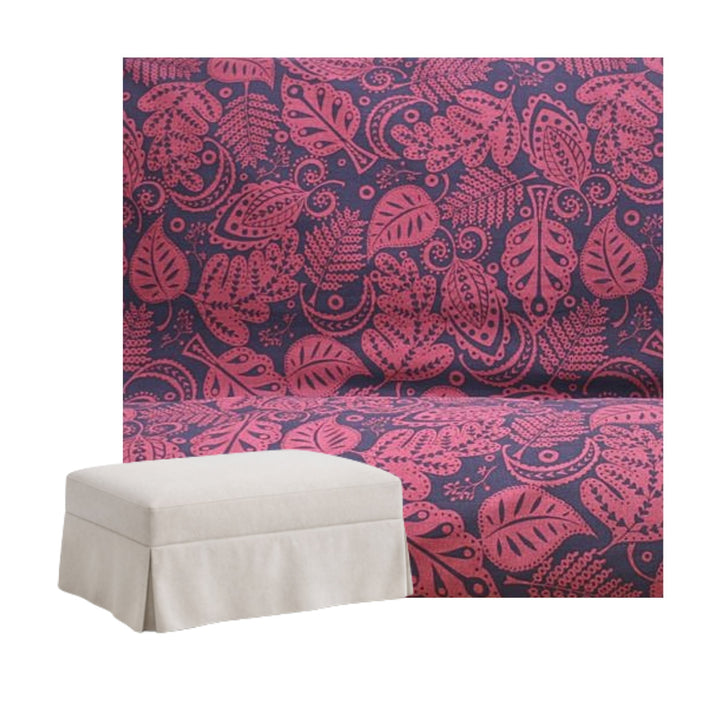 Berry Botanical Custom Ottoman Slipcover