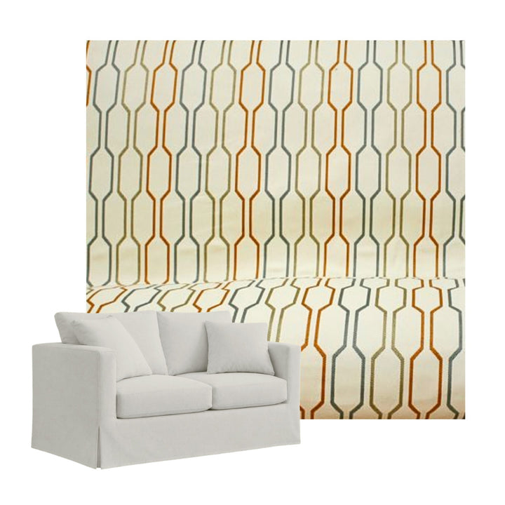 Mid-Century Chain Stripe Custom Furniture Slipcover