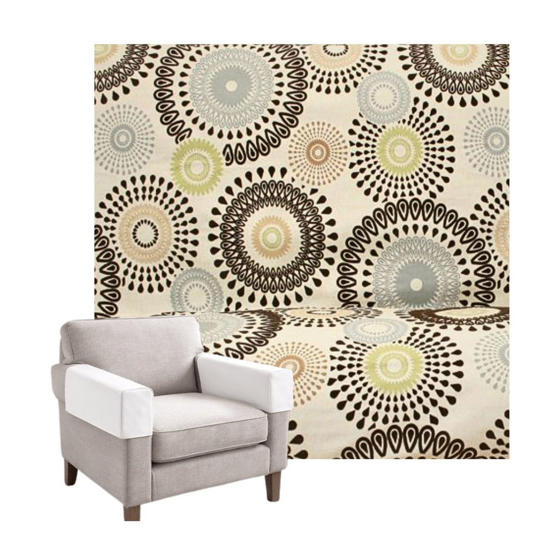 Geometric Earth Tones Linen Custom Armrest Cover