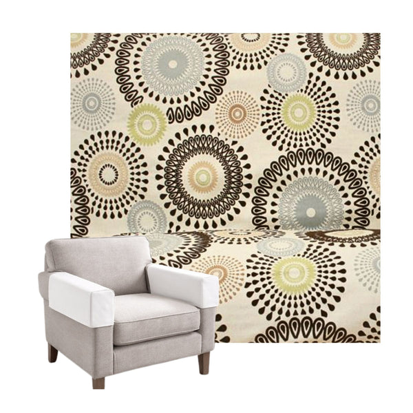 Geometric Earth Tones Linen Custom Armrest Cover