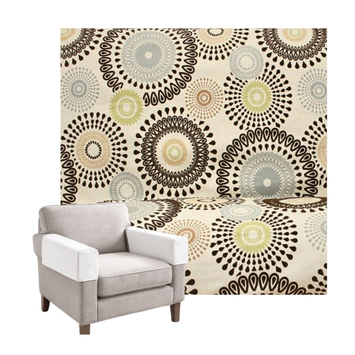 Geometric Earth Tones Linen Custom Armrest Cover