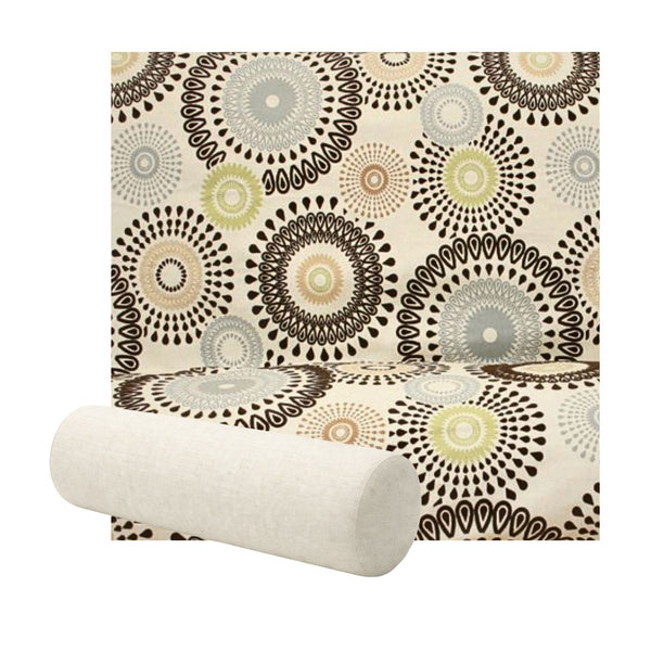 Geometric Earth Tones Linen Bolster Pillow