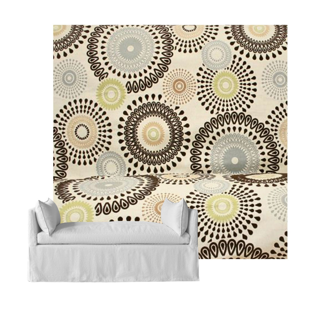 Geometric Earth Tones Linen Custom Daybed Cover