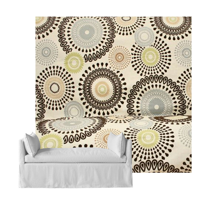 Geometric Earth Tones Linen Custom Daybed Cover
