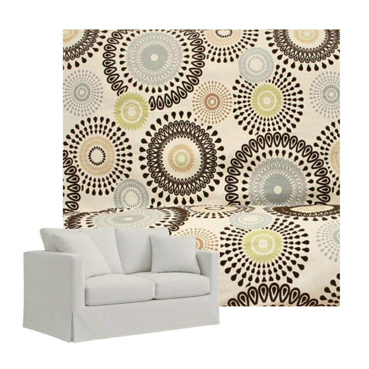 Geometric Earth Tones Linen Custom Furniture Slipcover