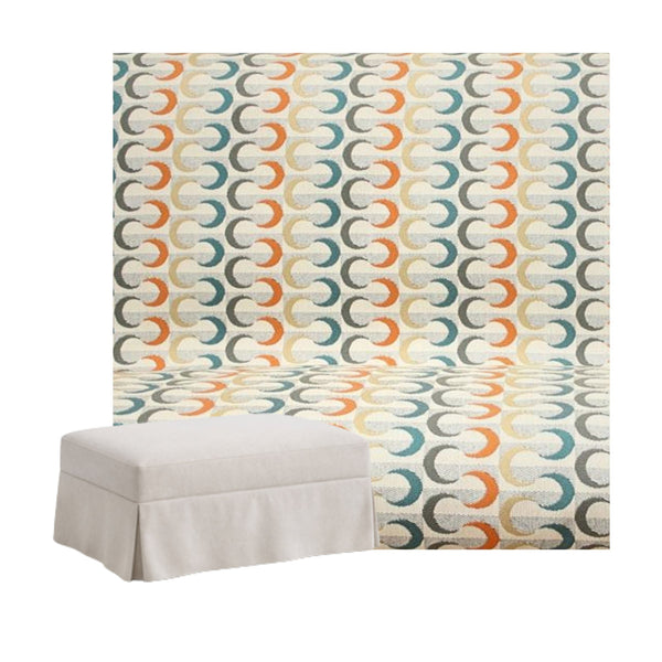 Retro Rainbow Custom Ottoman Slipcover