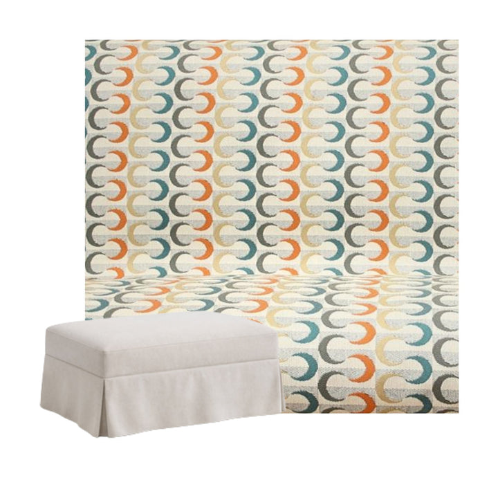 Retro Rainbow Custom Ottoman Slipcover