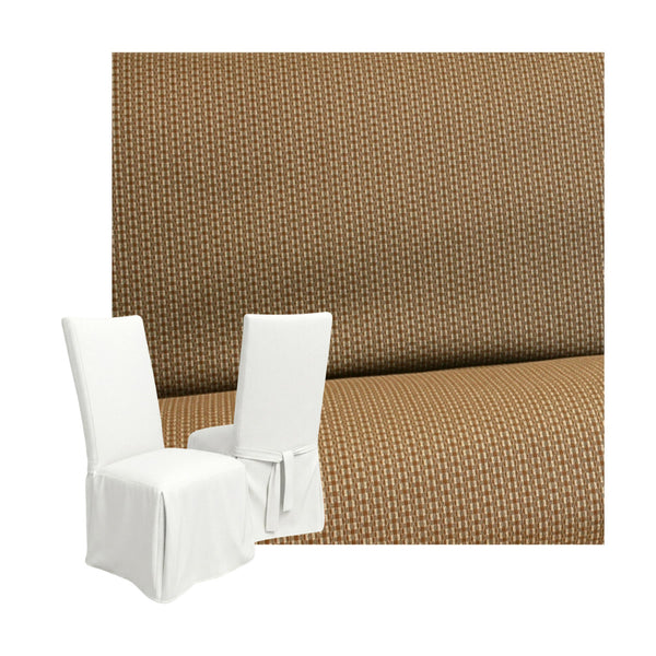 Textured Tan Custom Dining Chair Cover