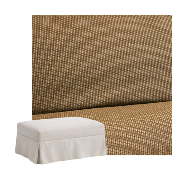 Textured Tan Custom Ottoman Slipcover