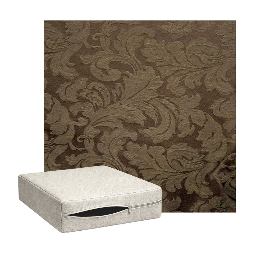 Chocolate Brown Floral Damask Custom Cushion Cover