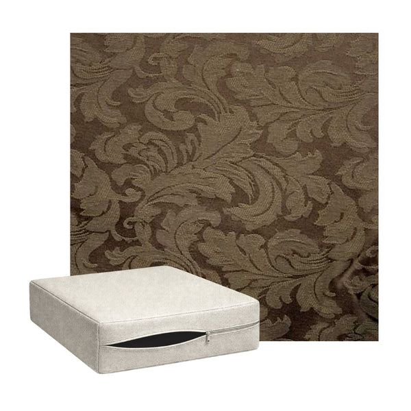 Chocolate Brown Floral Damask Custom Cushion Cover