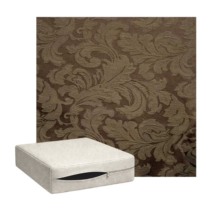 Chocolate Brown Floral Damask Custom Cushion Cover