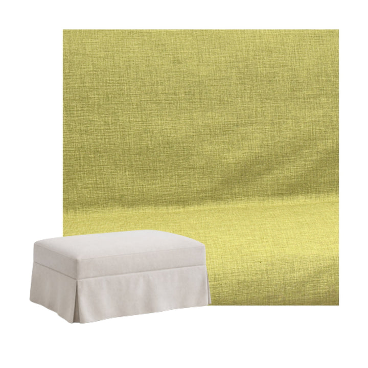 Pistachio Green Linen Custom Ottoman Slipcover