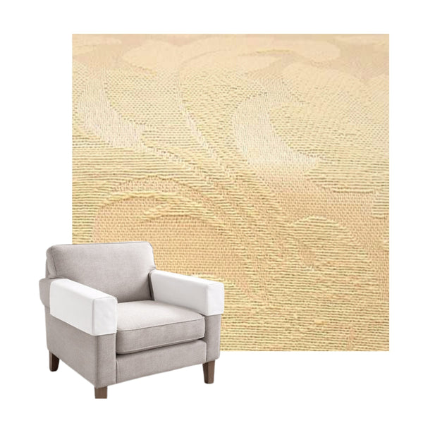 Textured Ivory Damask Custom Armrest Cover