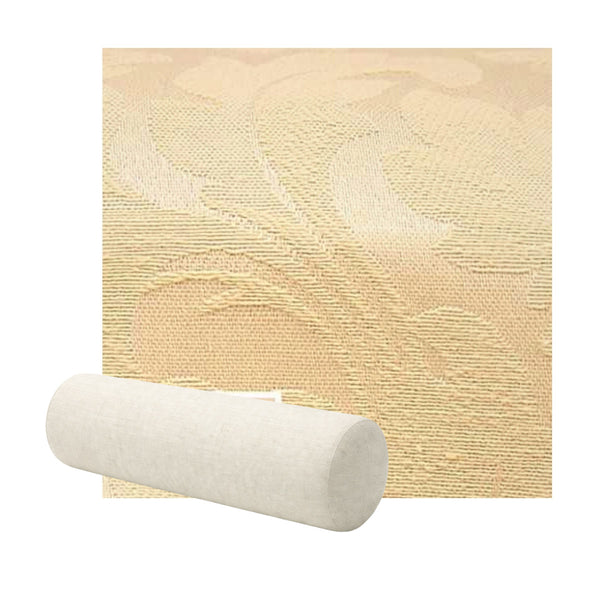 Textured Ivory Damask Bolster Pillow