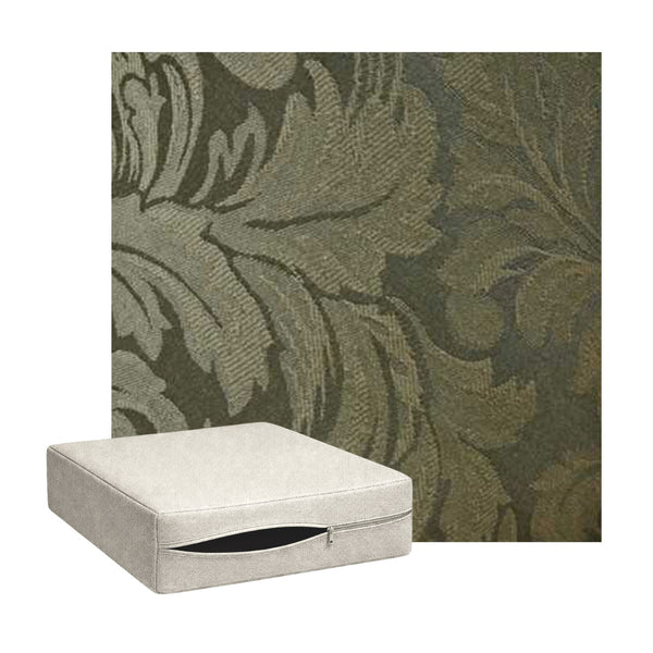 Olive Green Floral Damask Custom Cushion Cover