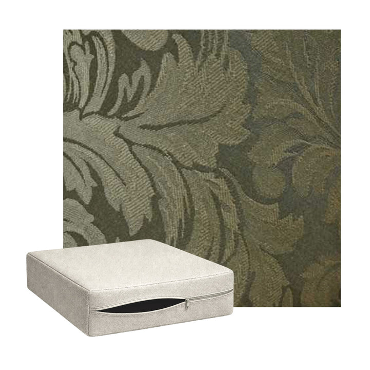 Olive Green Floral Damask Custom Cushion Cover