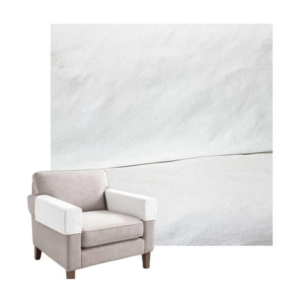 White Damask Custom Armrest Cover