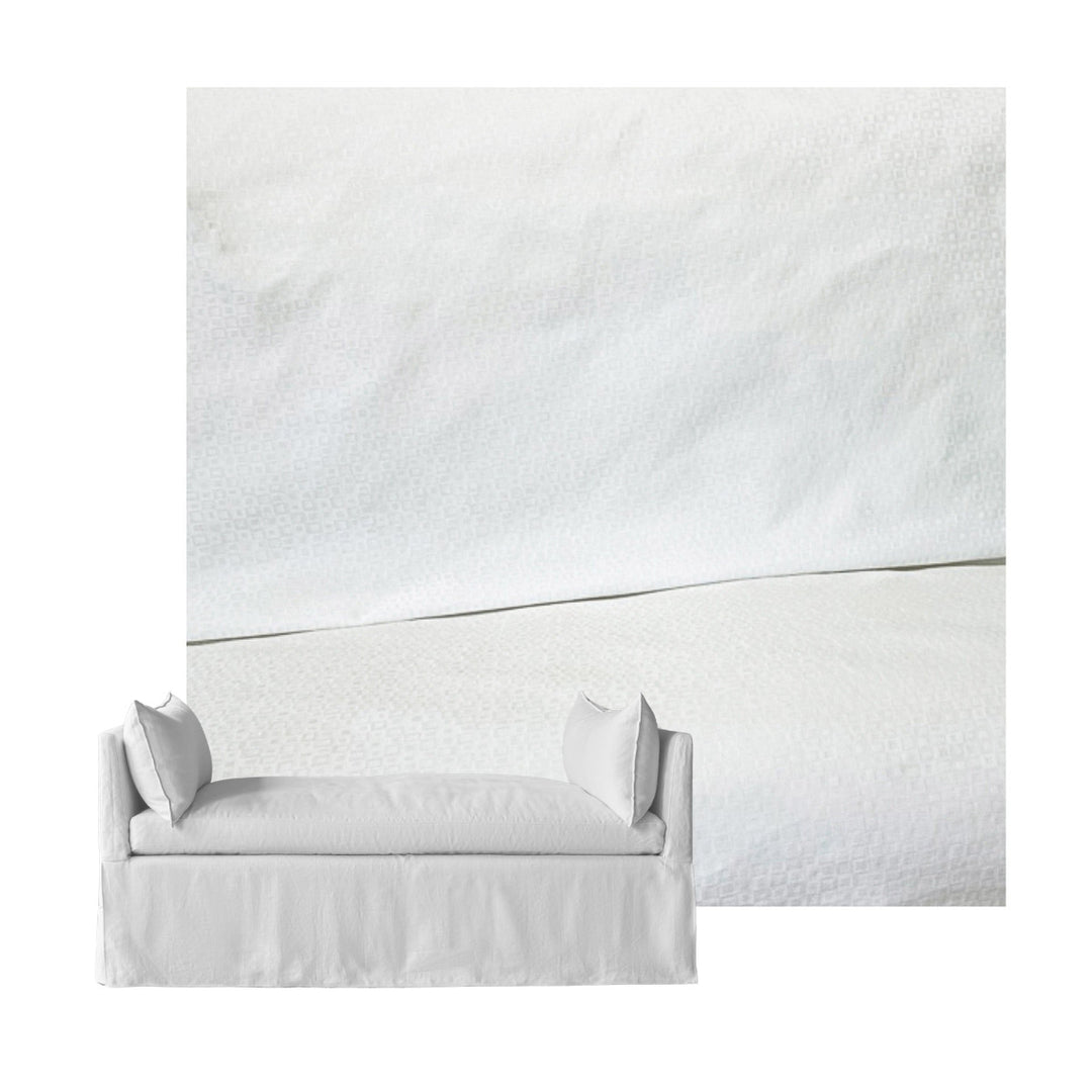 White Damask Custom Daybed Cover