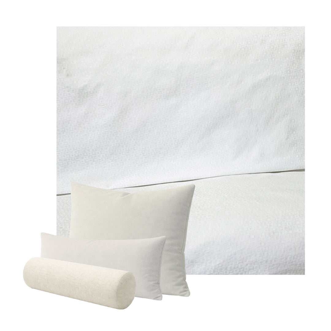 White Damask Custom Pillow Cover
