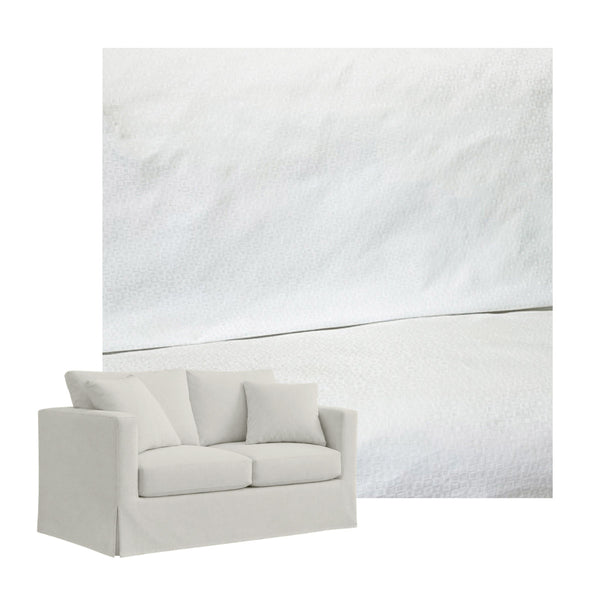 White Damask Custom Furniture Slipcover