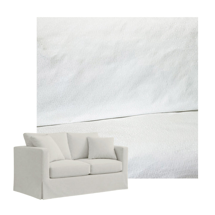 White Damask Custom Furniture Slipcover