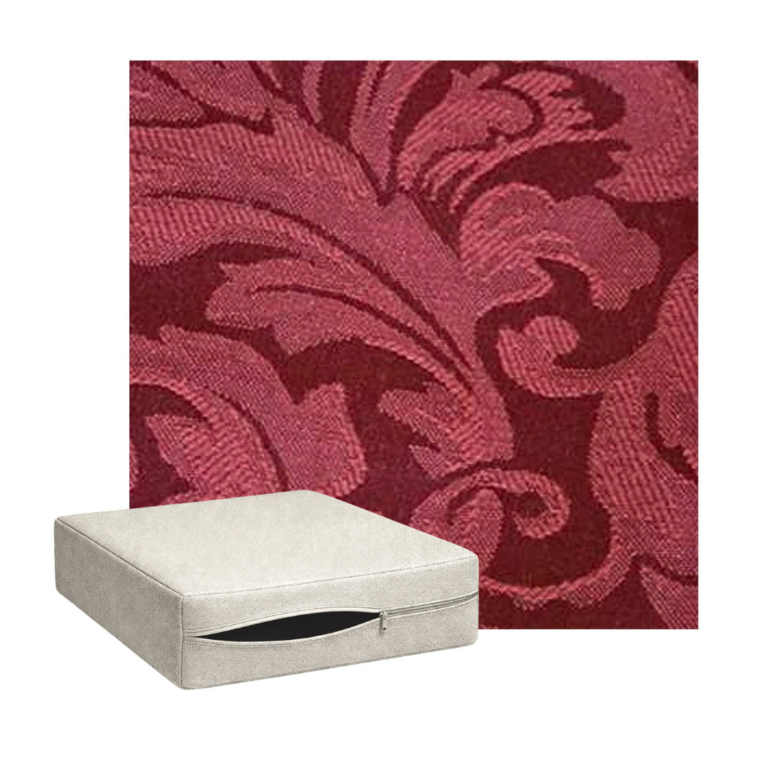 Berry Red Floral Damask Custom Cushion Cover