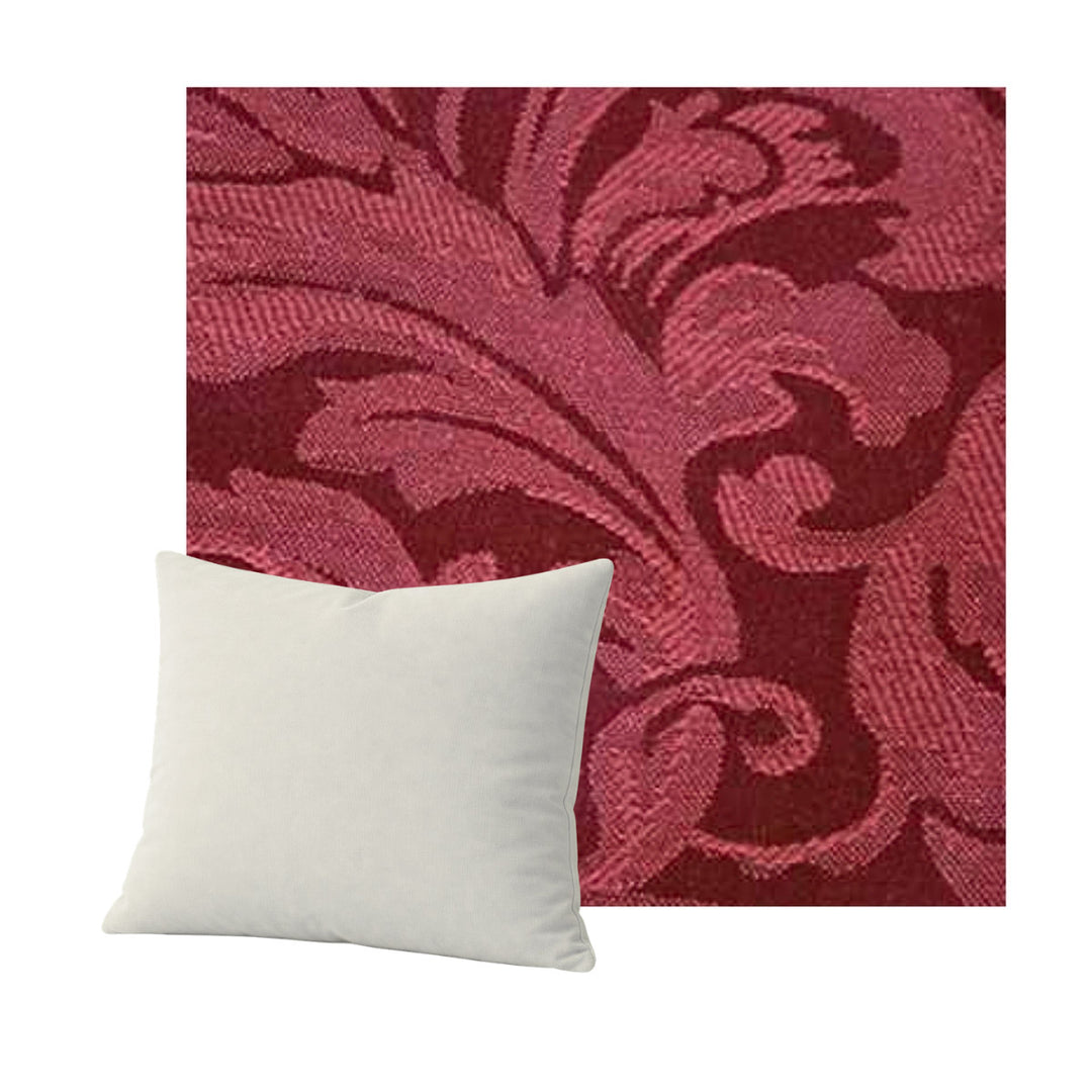 Berry Red Floral Damask Throw Pillow