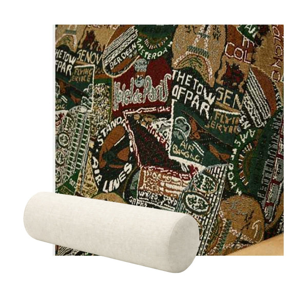 Vintage Travel Premium Weave Bolster Pillow