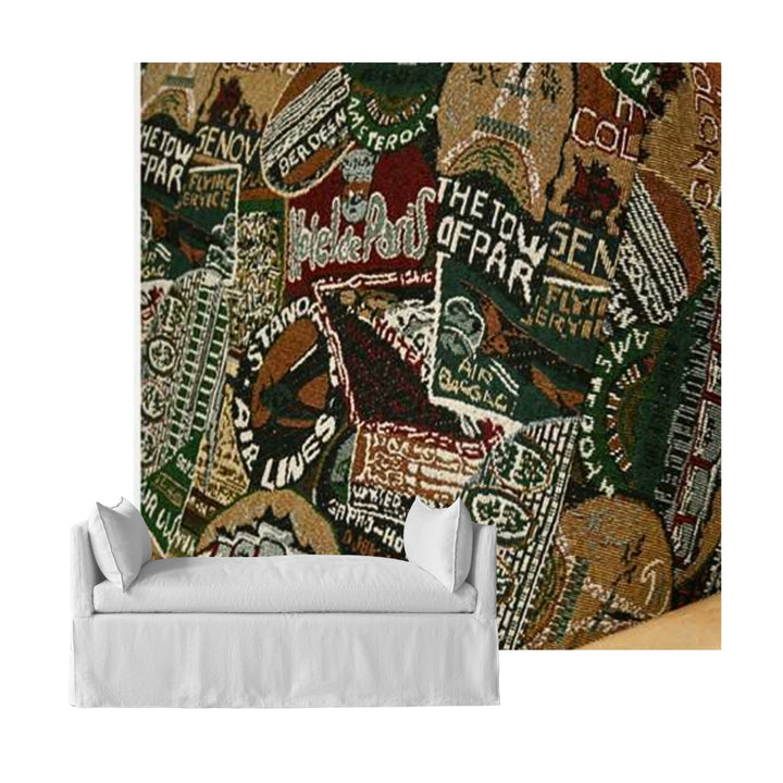 Vintage Travel Custom Daybed Cover