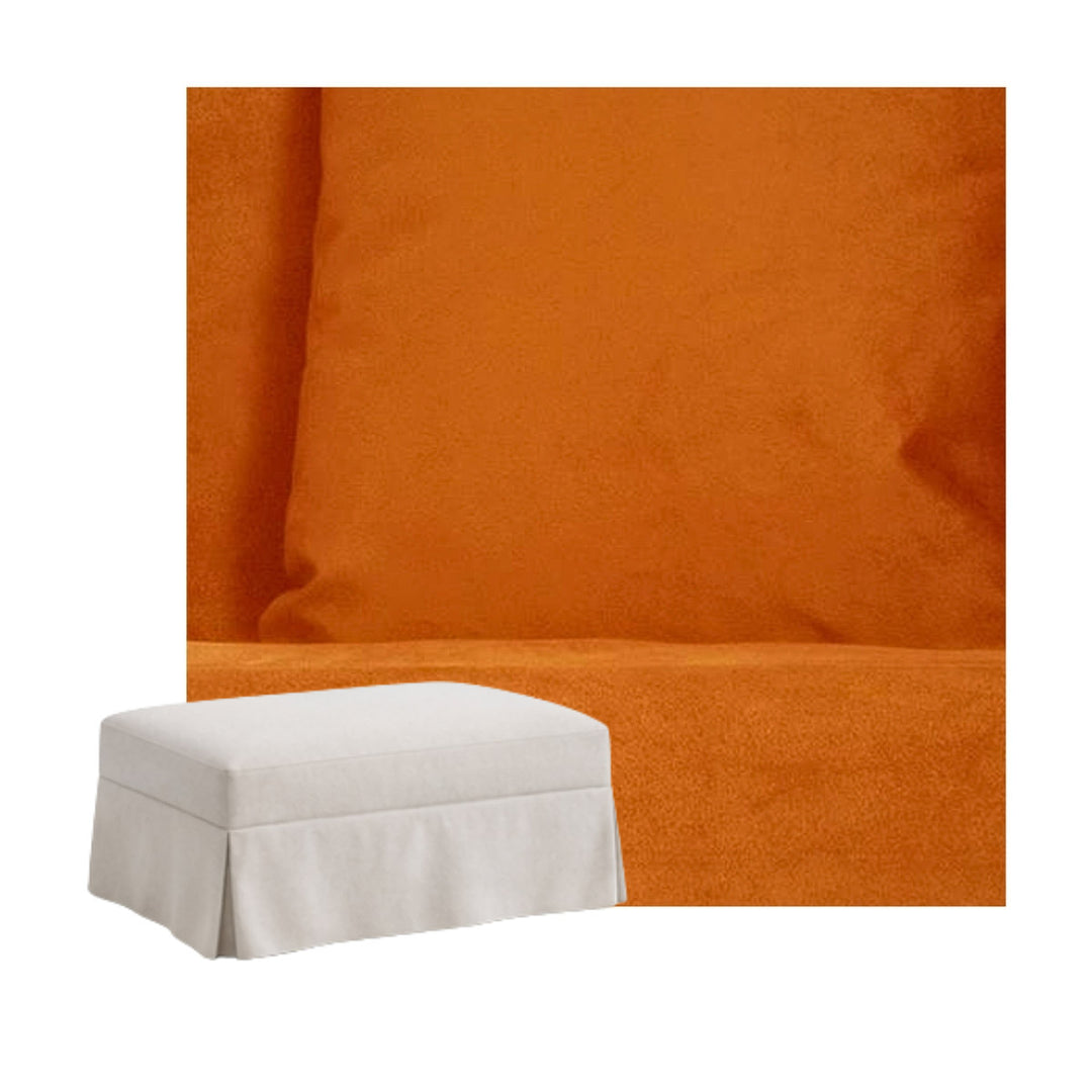 Spice Orange SuedeTouch Custom Ottoman Slipcover