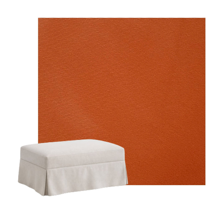 Burnt Orange Canvas Custom Ottoman Slipcover