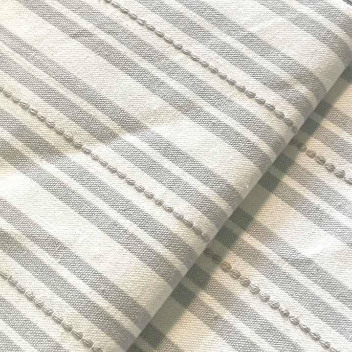 Driftwood Gray Stripe Custom Sectional Sofa Slipcover
