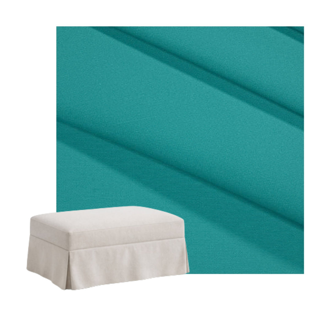 SunReal® Aruba Terquiose Custom Ottoman Slipcover