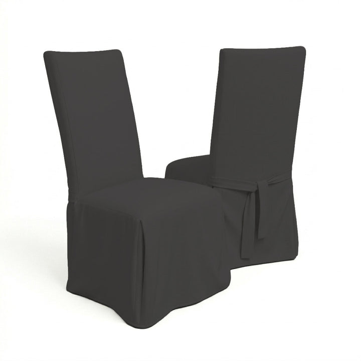 SunReal® Solid Black Custom Dining Chair Cover
