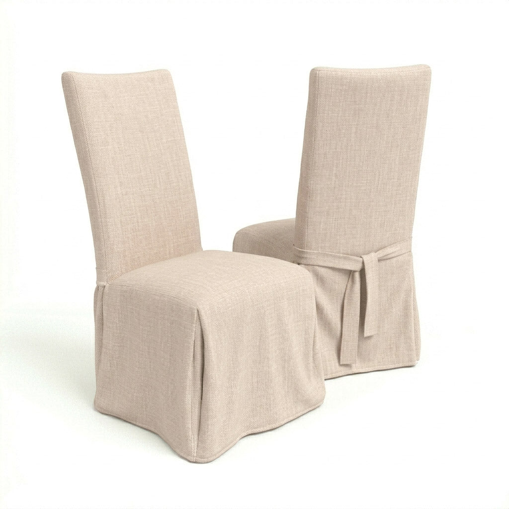 SunReal® Flax Beige Custom Dining Chair Cover