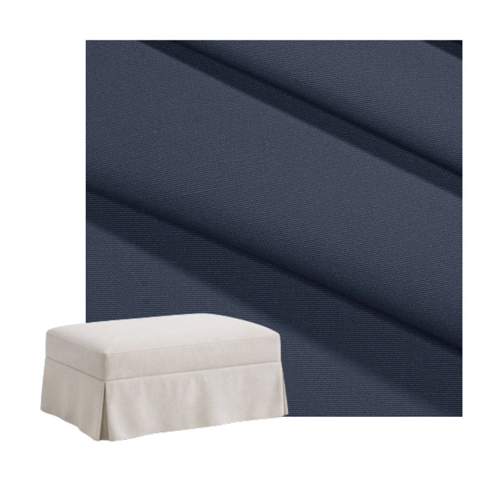 SunReal® Marine Blue Custom Ottoman Slipcover