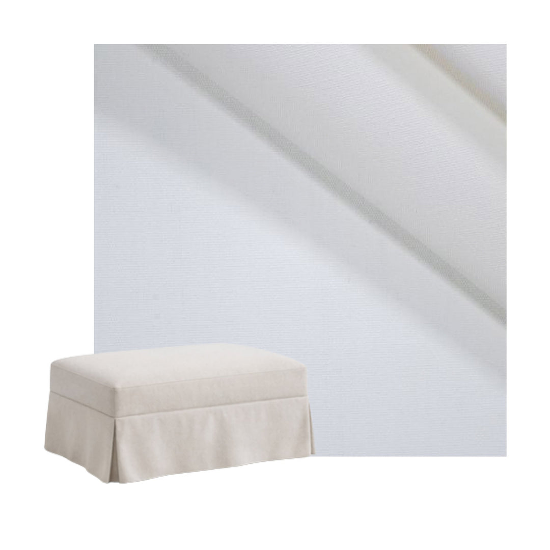 SunReal® Solid White Custom Ottoman Slipcover