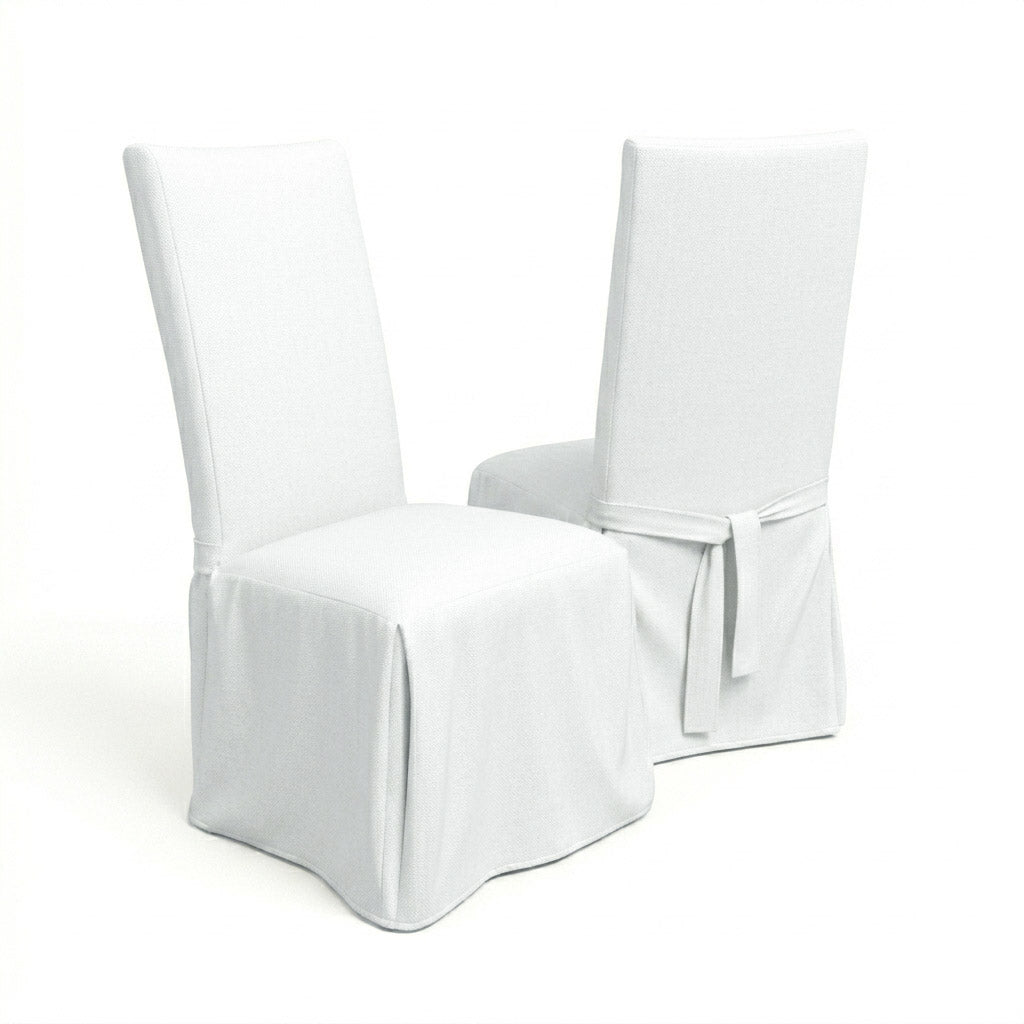 SunReal® Solid White Custom Dining Chair Cover