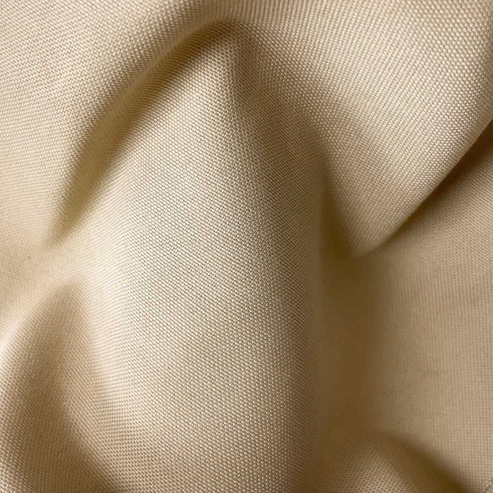 Close-up fabric swatch of Khaki Outdoor Performance, a solid warm khaki indoor-outdoor performance weave
