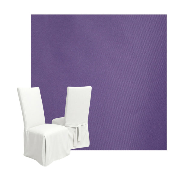 Purple Poplin Custom Dining Chair Cover
