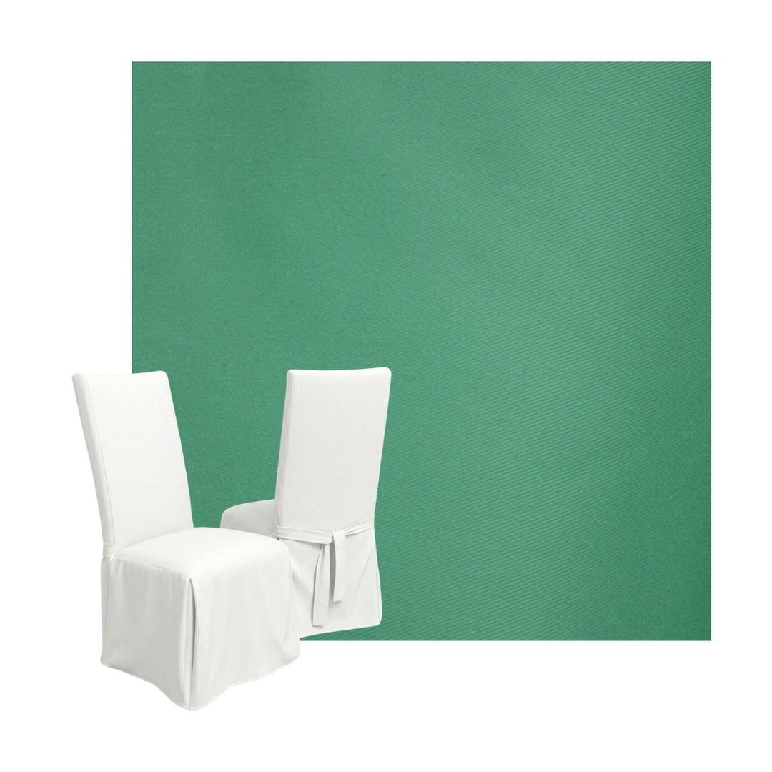 Teal Poplin Custom Dining Chair Cover